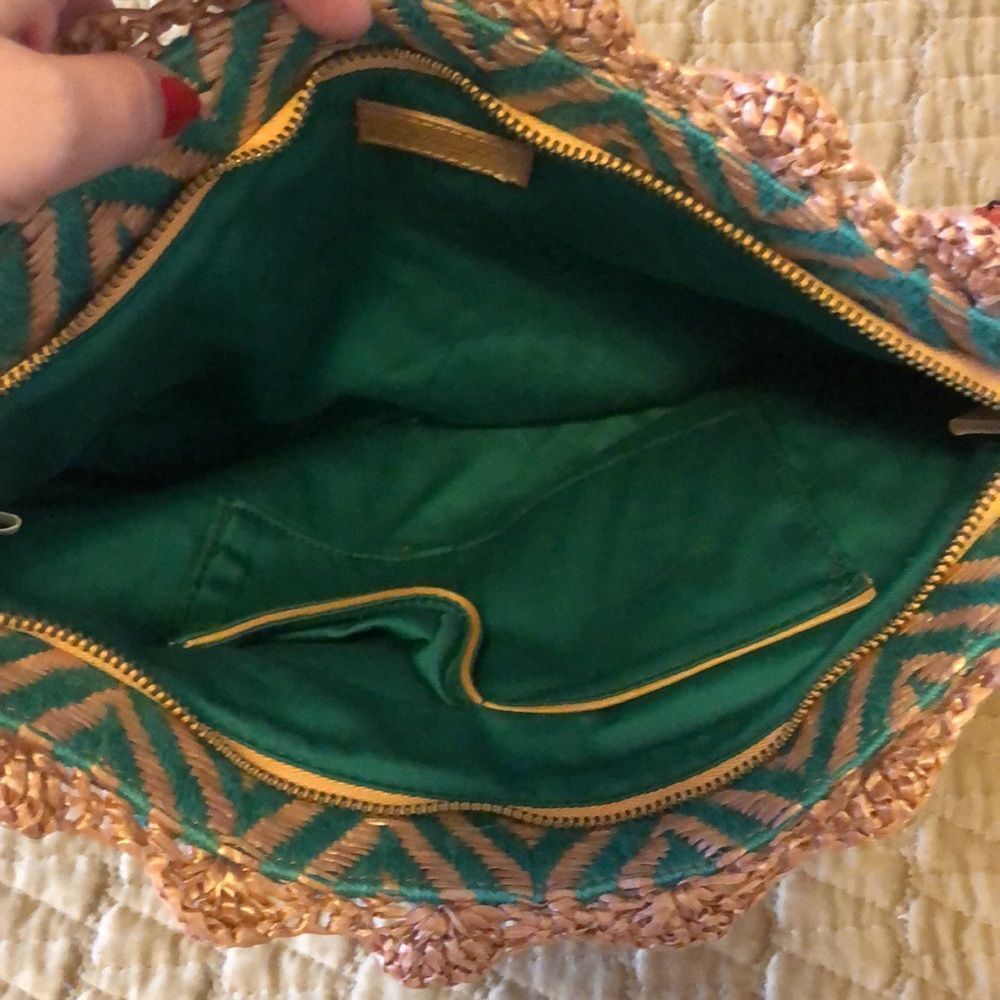 MISS ALBRIGHT GREEN ABD BROWN STRAW FRUIT CLUTCH - Picture 5 of 6